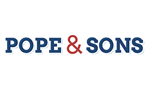 Pope & Sons logo reversed and optimized for web